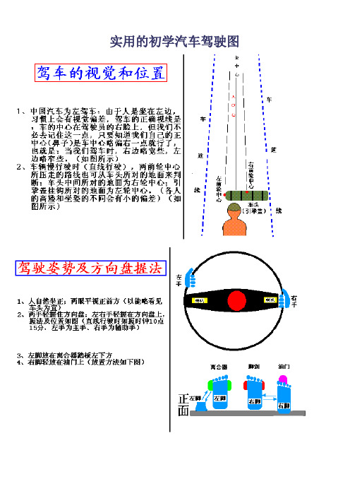 实用的初学汽车驾驶图解