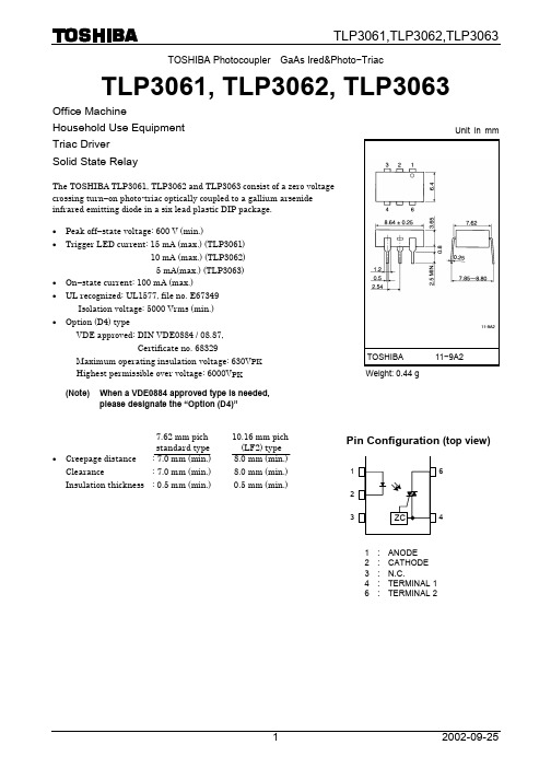 TLP3063 光耦可控硅