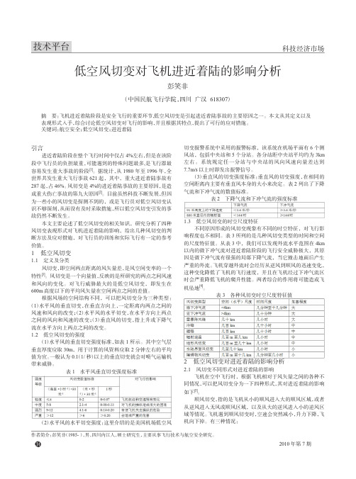 低空风切变对飞机进近着陆的影响分析