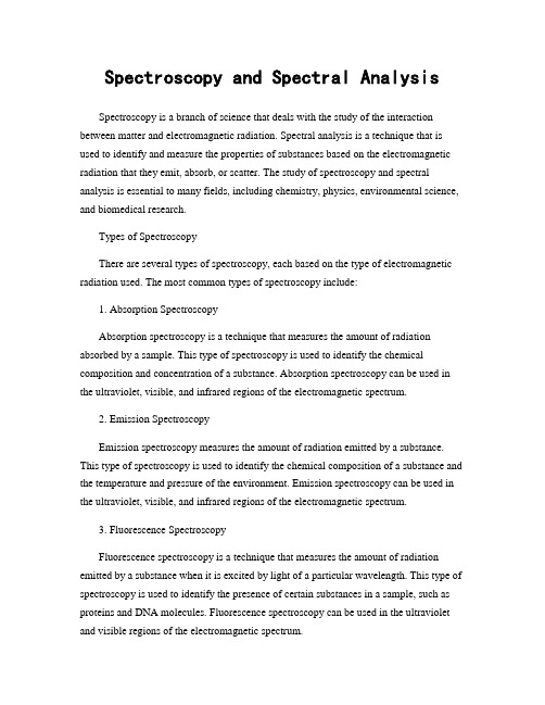 Spectroscopy and Spectral Analysis