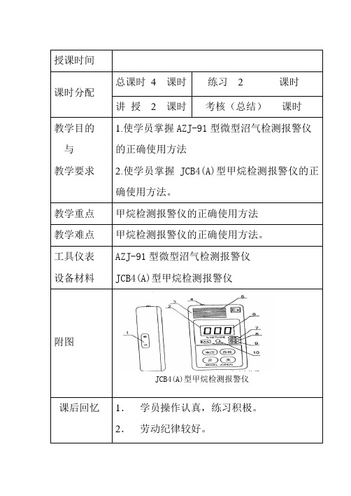 便携式甲烷检测报警仪的使用