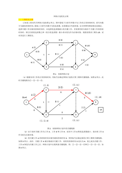 网络计划优化计算题汇总