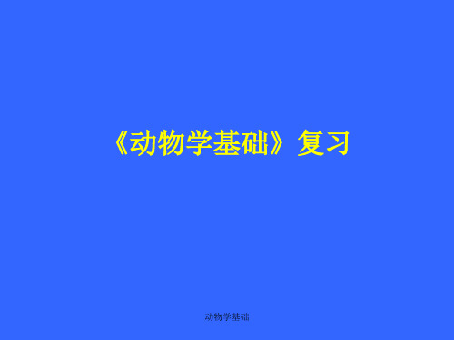 动物学基础PPT课件