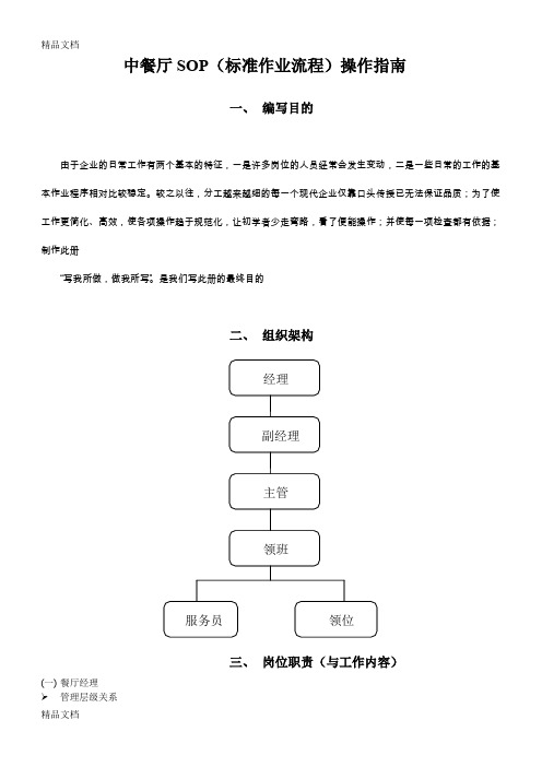 (整理)中餐厅SOP操作指南723.