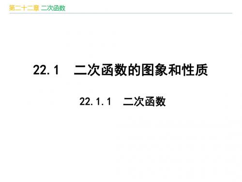 人教版九年级数学上册第22章《 二次函数》