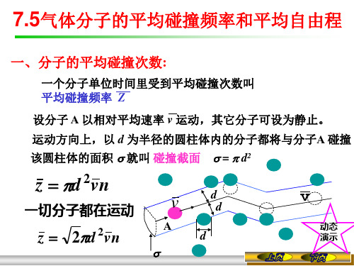 《大学物理》75 气体分子的平均碰撞频率和平均自由程.