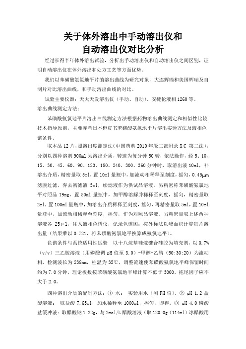 关于体外溶出中手动溶出仪和自动溶对比分析