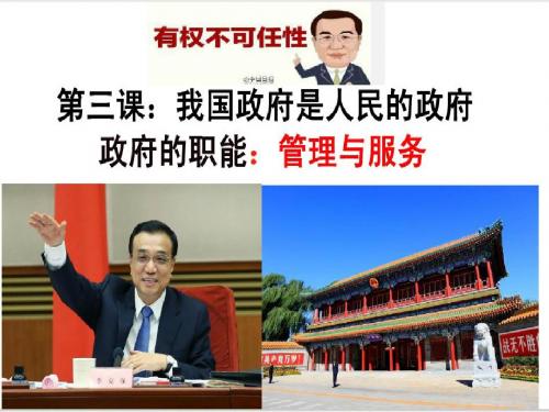 3.1政府的职能:管理与服务