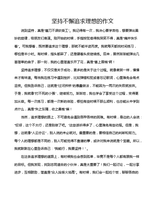 坚持不懈追求理想的作文