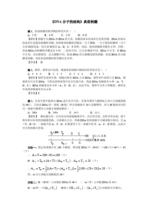 《DNA分子的结构》典型例题