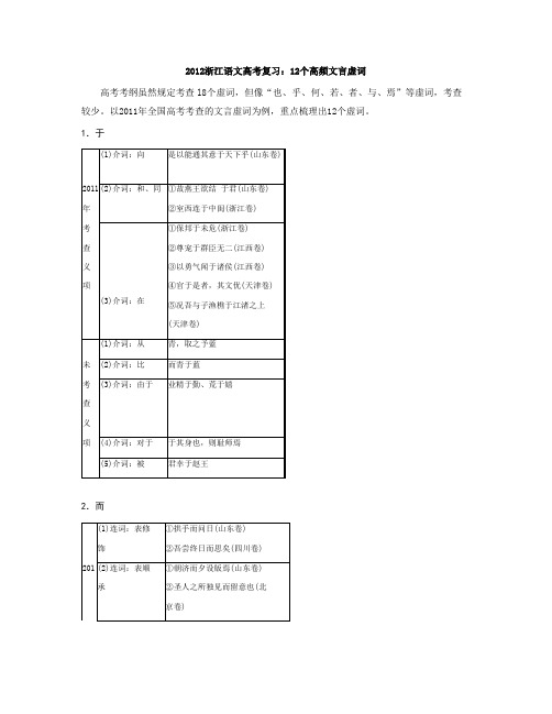 12个重点虚词