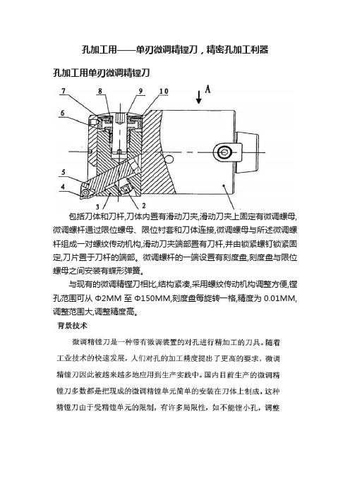 孔加工用——单刃微调精镗刀，精密孔加工利器