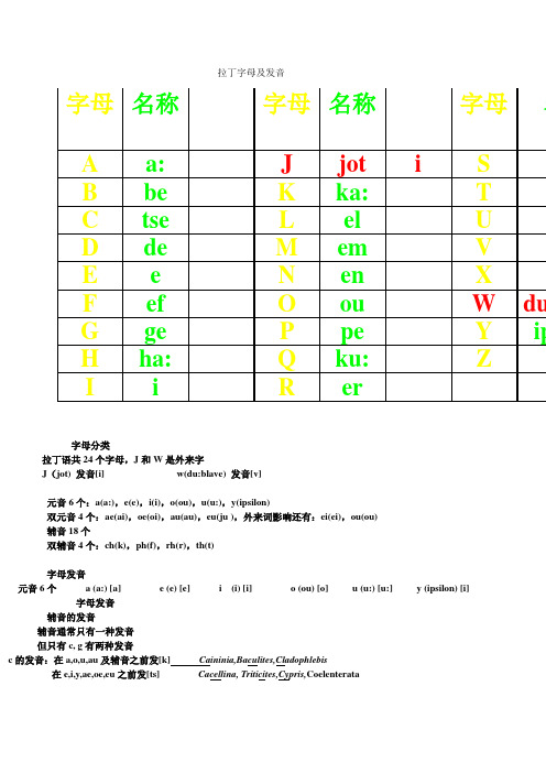 拉丁字母及发音