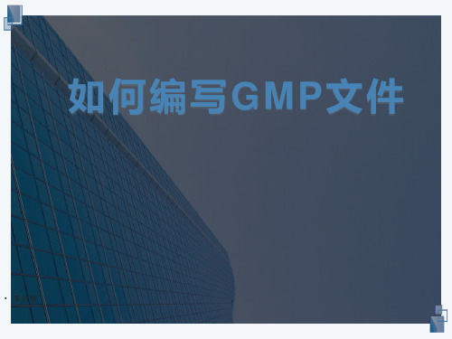 如何编写GMP文件