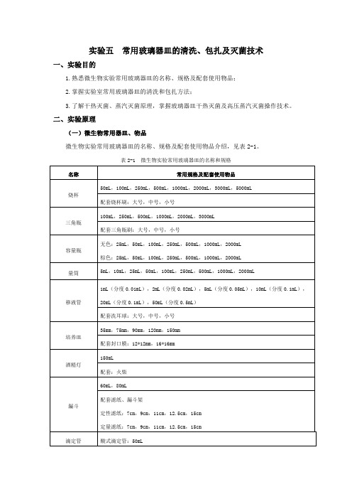 常用玻璃器皿的清洗、包扎及灭菌技术