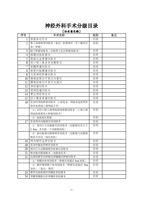 神经外科手术分级