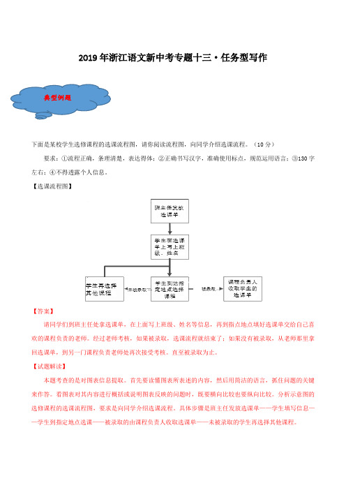 任务型写作(文档)-2019年浙江语文新中考考前提分攻略(基础版)(解析版)