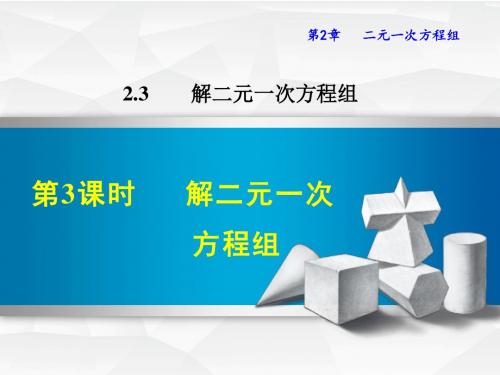 浙教版七年级数学下册课件2.3.3  解二元一次方程组 (共20张PPT)