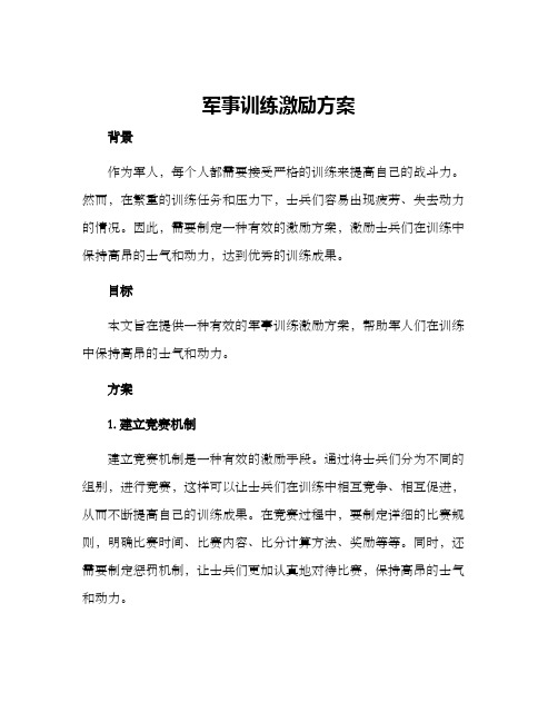 军事训练激励方案