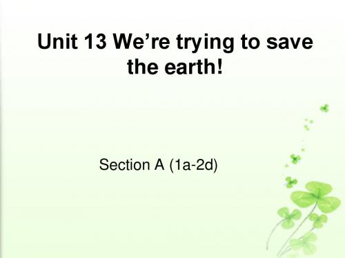九年级英语全册Unit13We’retryingtosavetheearthSectionA(1a-2d)人教新目标版
