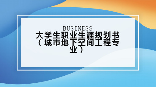 大学生职业生涯规划书城市地下空间工程专业