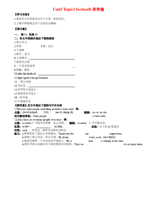 新仁爱版九年级英语下册Unit5 Topic3 SectionB导学案