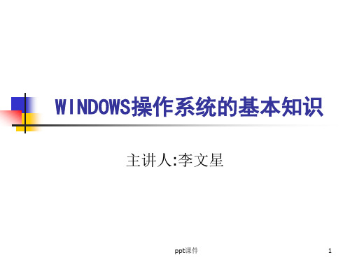 WINDOWS操作系统的基本知识 ppt课件