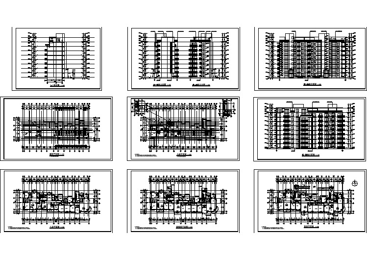 某小高层住宅楼方案设计图(共9张)