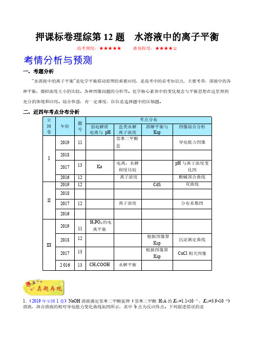 2020高考理综化学模拟押题附答案 (10)