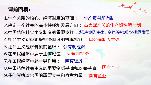 高中政治统编版必修二1.2坚持“两个毫不动摇”(共25张ppt)