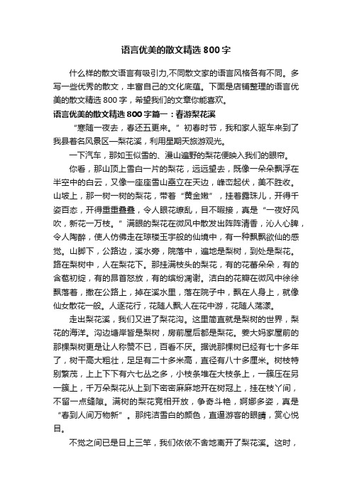 语言优美的散文精选800字