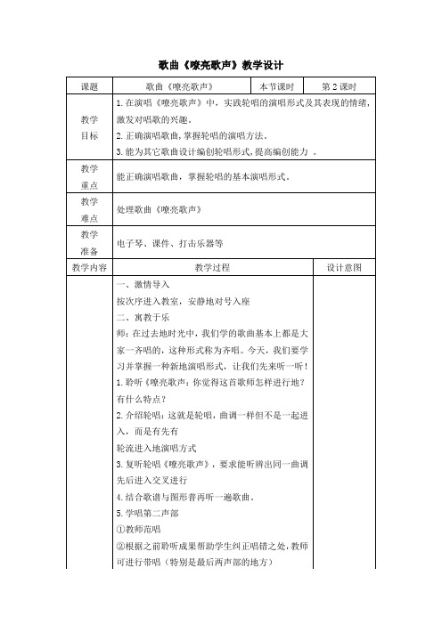 歌曲《嘹亮歌声》教学设计