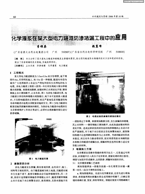 化学灌浆在某大型电力隧道防渗堵漏工程中的应用