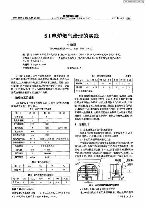 5t电炉烟气治理的实践