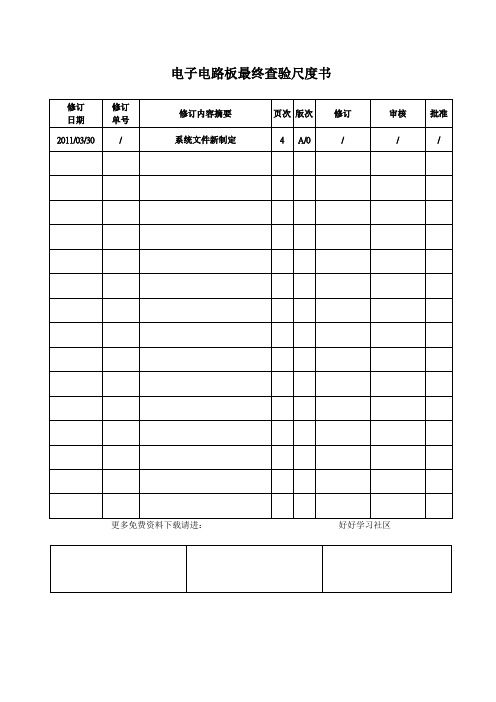 电子电路板最终检验标准书