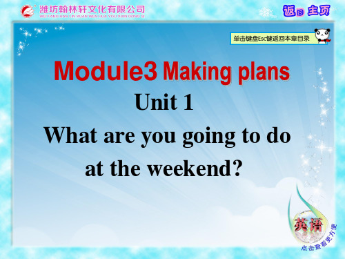 外研社七年级英语下Unit 1 What are you going to do at the weekend？