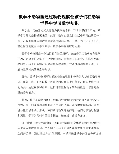 数学小动物园通过动物观察让孩子们在动物世界中学习数学知识