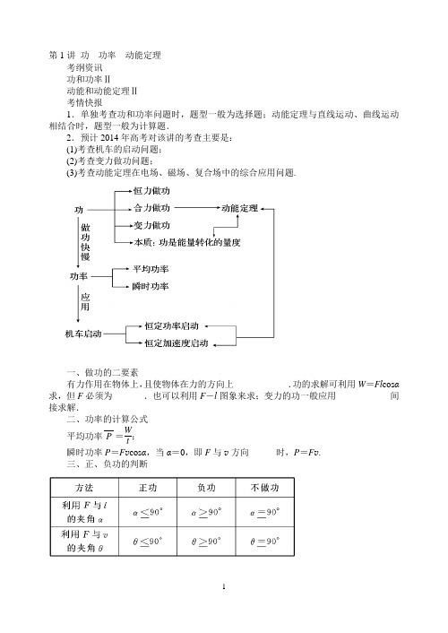 高中物理：功、功率与动能定理