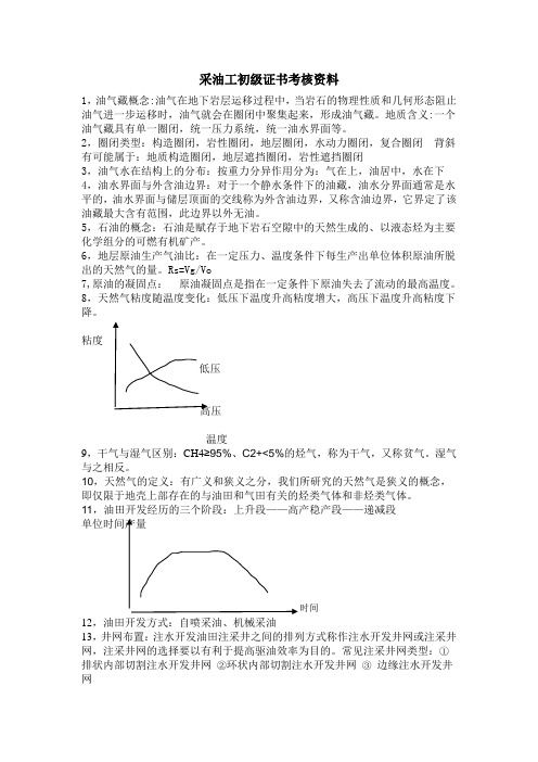 采油工初级证书考核资料