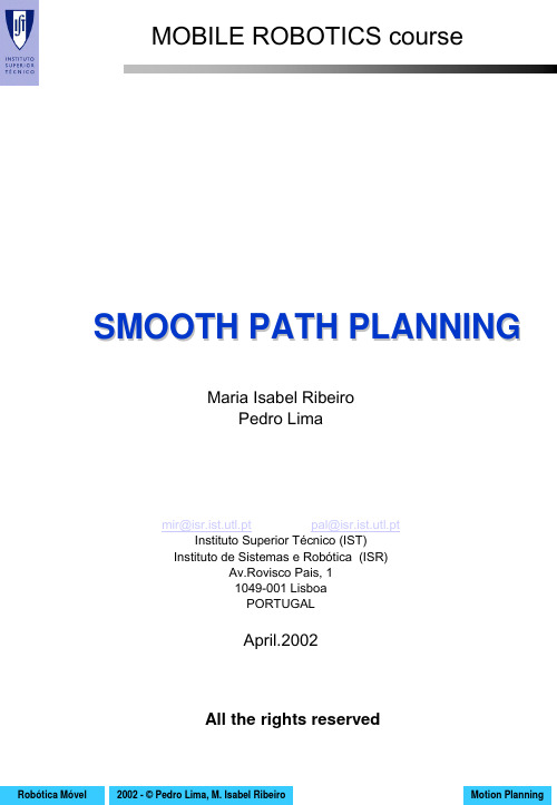 Smooth path planning平滑路径规划