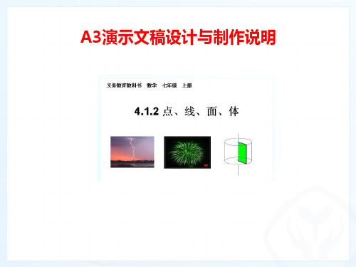A3演示文稿设计与制作作业3 课件说明