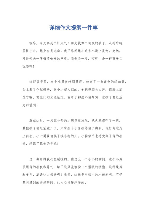 详细作文提纲一件事