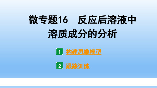 中考化学 反应后溶液中溶质成分的分析