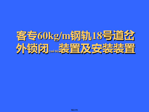 60轨18号道岔(客专(07)004)外锁闭装置及安装装置综述