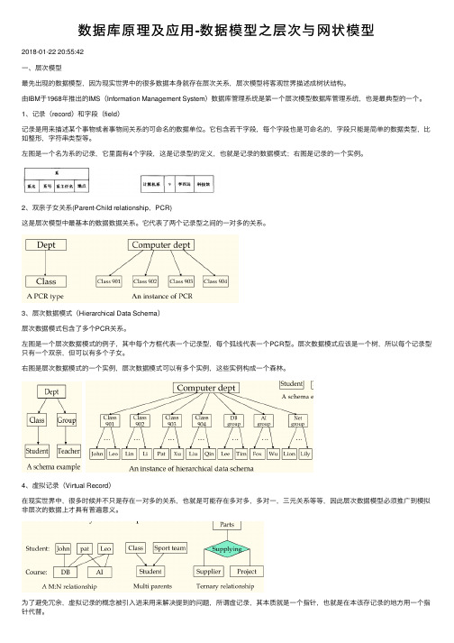 数据库原理及应用-数据模型之层次与网状模型