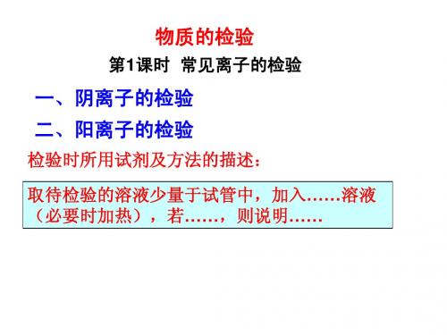 物质的检验(离子)