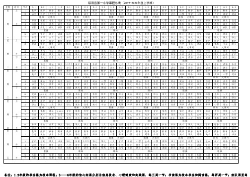 2019.9第一小学全校课程总表(1)改完(2)(1)