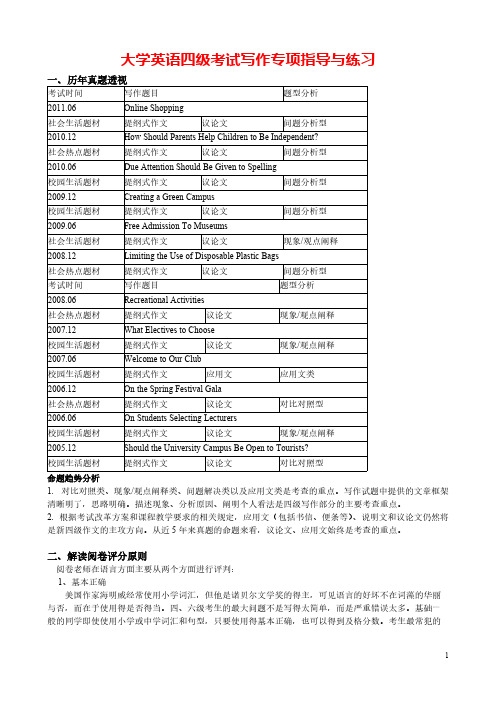大学英语四级考试写作专项指导与练习