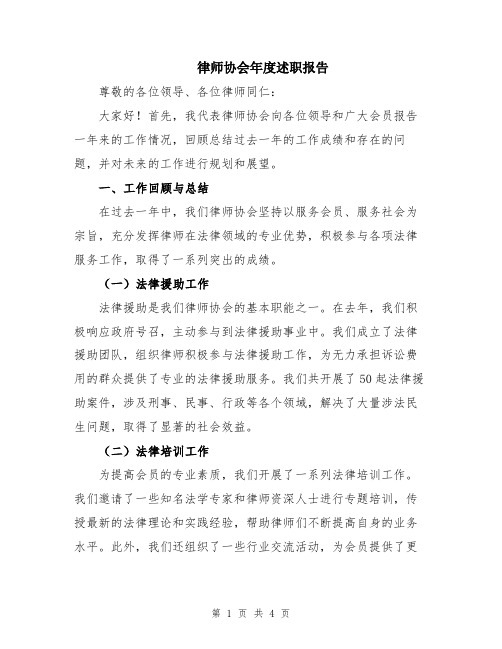 律师协会年度述职报告