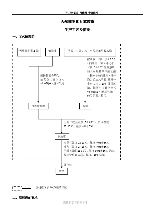 天然维生素E软胶囊生产工艺